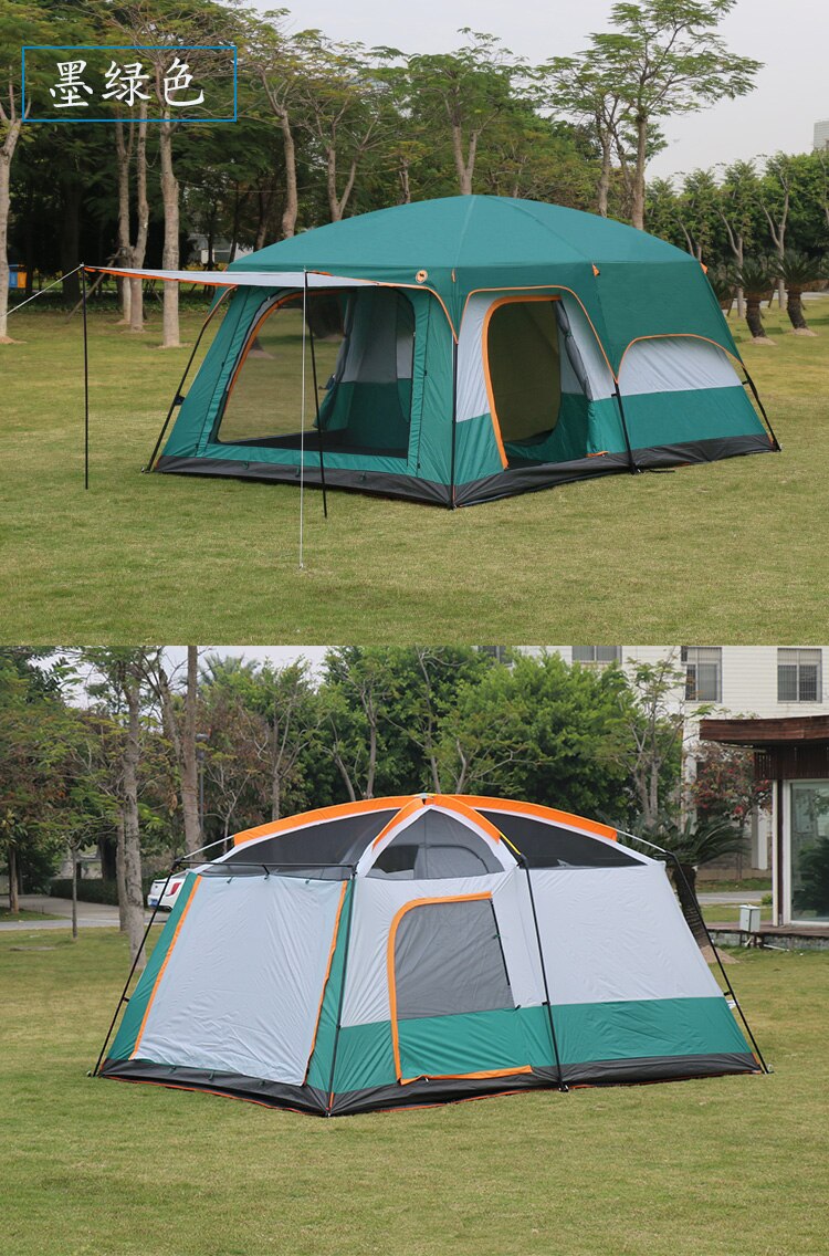 Cheap Goat Tents 4Colors Ultralarge 6 10 12 Double Layer Outdoor 2living Rooms and 1hall Family Camping Tent In Top Quality Large Space Tent   